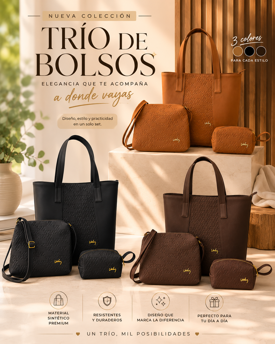 [NUEVA COLECCIÓN] OFERTA VZ. COMPRA UNA Y LLEVATE 3 BOLSOS